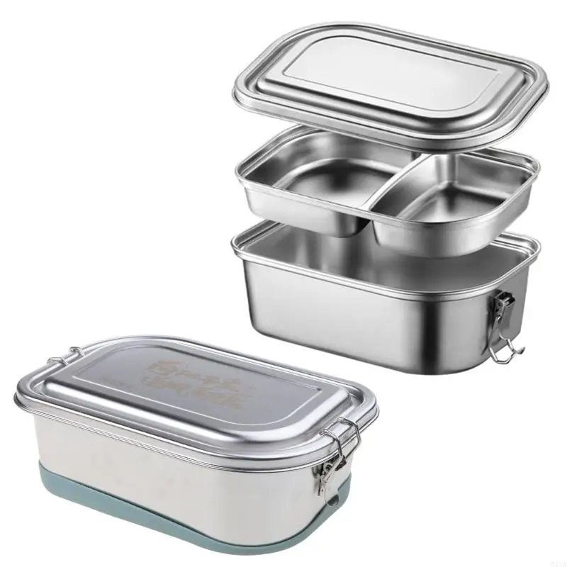 

34YA Lunch Box Metal Steel Leak Proof Bentos Box Lunch Container Easy to Clean