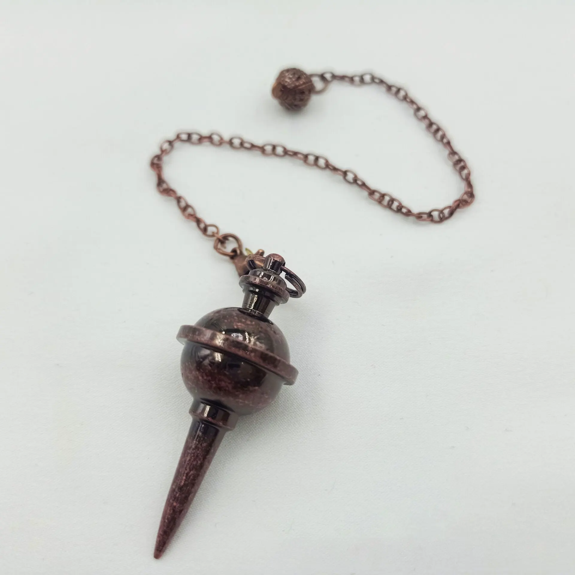 Real Cone Copper Metal Pendulum for Divination Gold Color Pendant Pendulums Witch pendant Pendulo reiki Spiritual Products X086