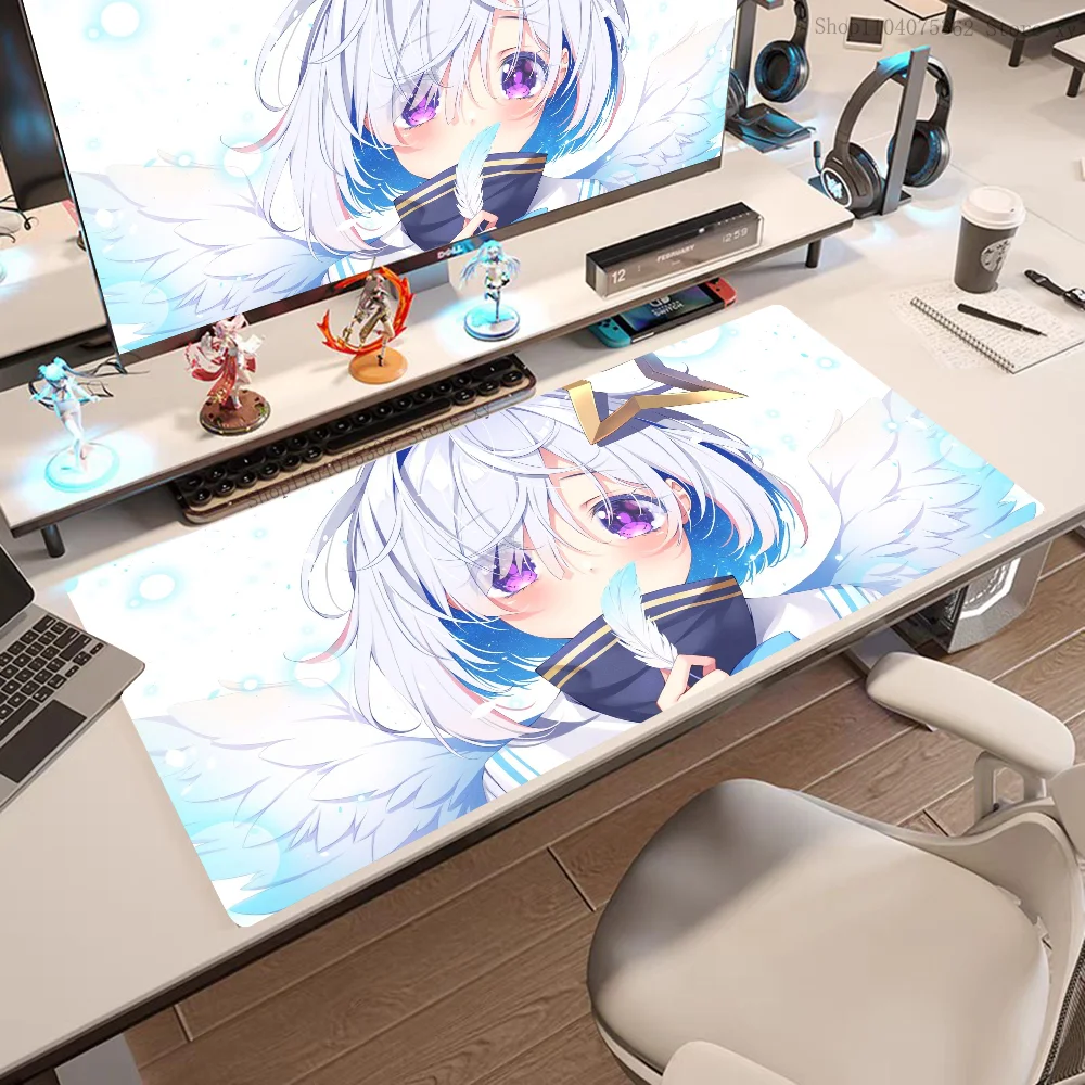 Game Anime Hololive Vtube Amane Kanata Mousepad Large Keyboard Desk Mat Gaming Mouse Pad LockEdge Non-slip Mat