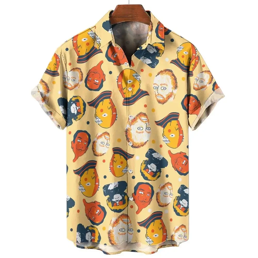 

Мужские рубашки, рубашки с забавным рисунком для мужчин, повседневные летние новые повседневные футболки, топы с короткими рукавами, уличная мужская одежда