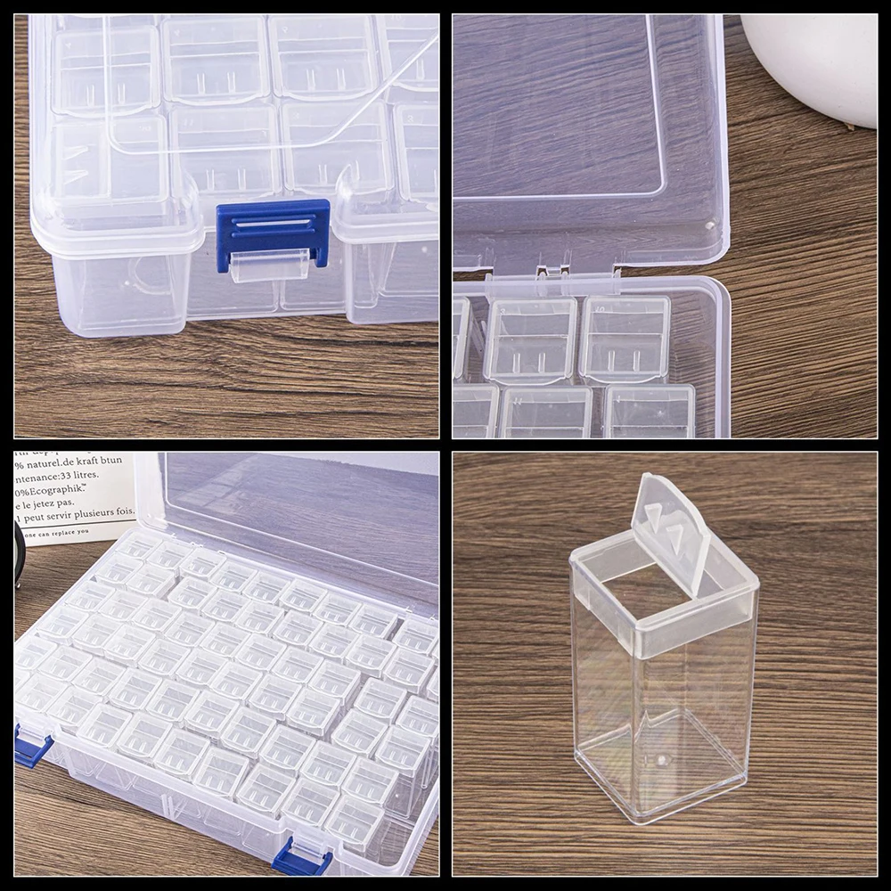 Square Plastic Diamond Painting Storage Box - Embroidery Mosaic Accessories Organizer Art Utensils Tool Box for DIY Craft Lovers view 5