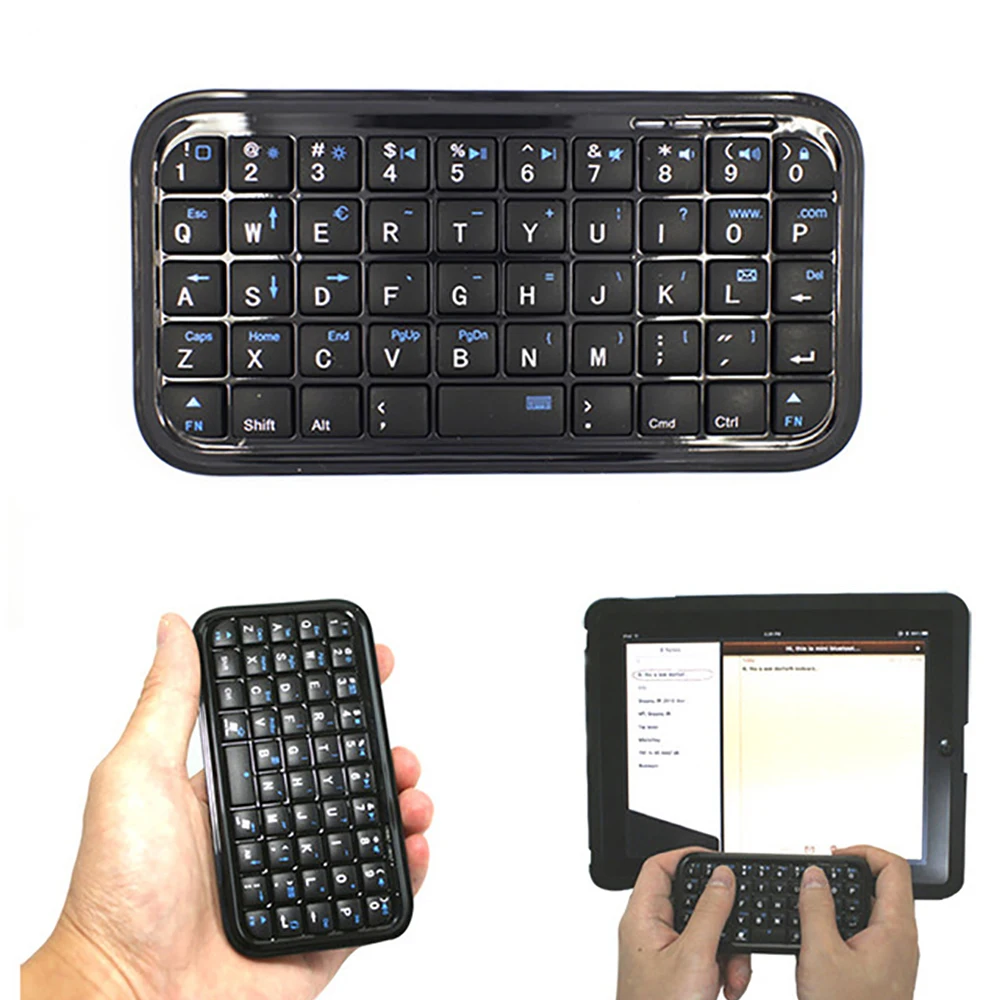 Small Portable 49Keys Keyboard Mini Bluetooth-compatible 3.0 Keyboard Rechargeable Slim Wireless Keypad for Tablets Smartphone