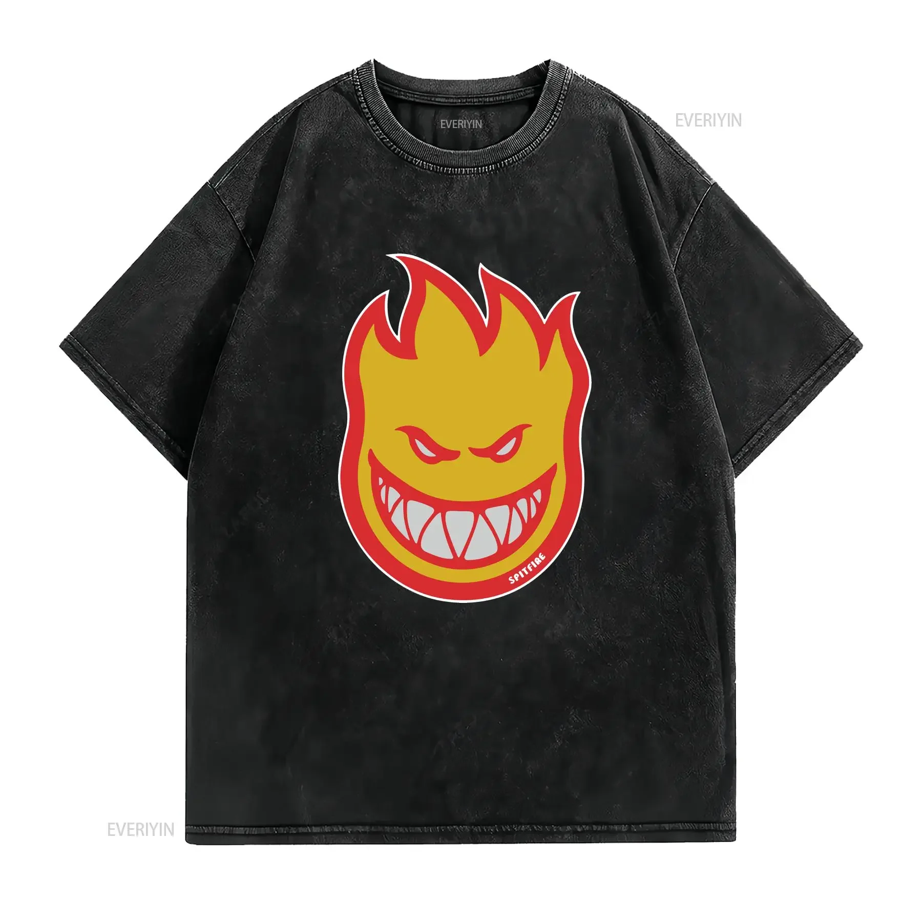 SPITFIRE BIGHEAD FILL SS TSHIRT MEDIUM FOREST GOLD RED vintage Washed Slightly graphic fashion Comfortable homme Soft