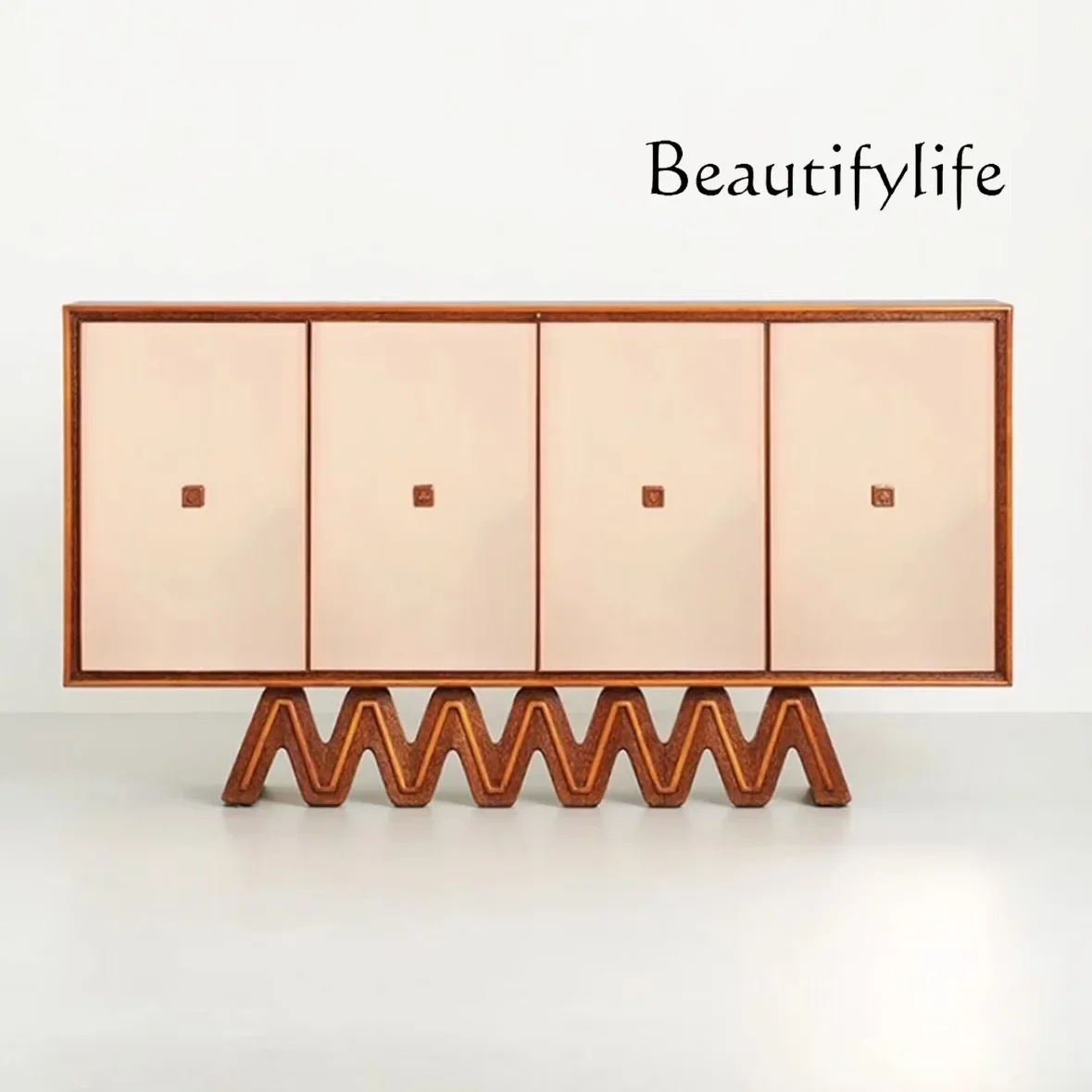 

BJ Medieval Wabi Sandy Wind Solid Wood Household Dining Side Cabinet Simple Creative Designer Artistic High-end Cabinet