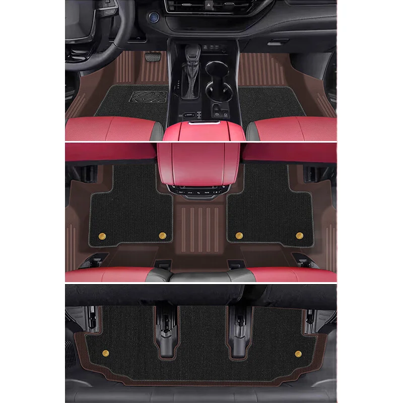 High-end Defender Luxury Leather Car Floor Mats - 5 Piece Set Full Set 20mm Thick Factory Direct Sale