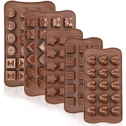 Heart Square Chocolate Mold Candy Mold Silicone Five-pointed Star for Jelly Fudge Truffle Ice Cube Baking Tools