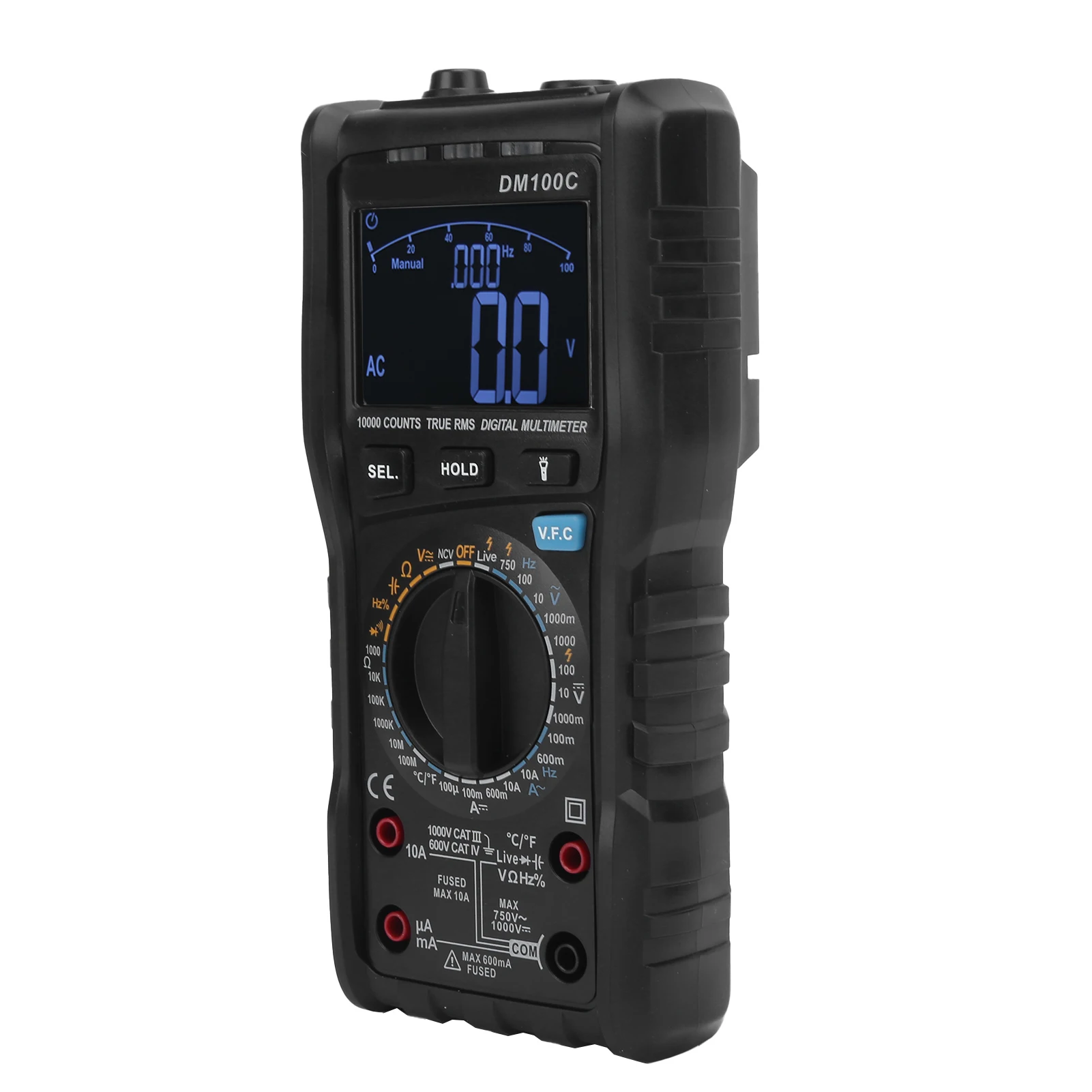 DM100C Digital Multimeter Anti-burn LCD Display For DC AC Voltage Current Resistance Capacitance For Temperature Electrician Too
