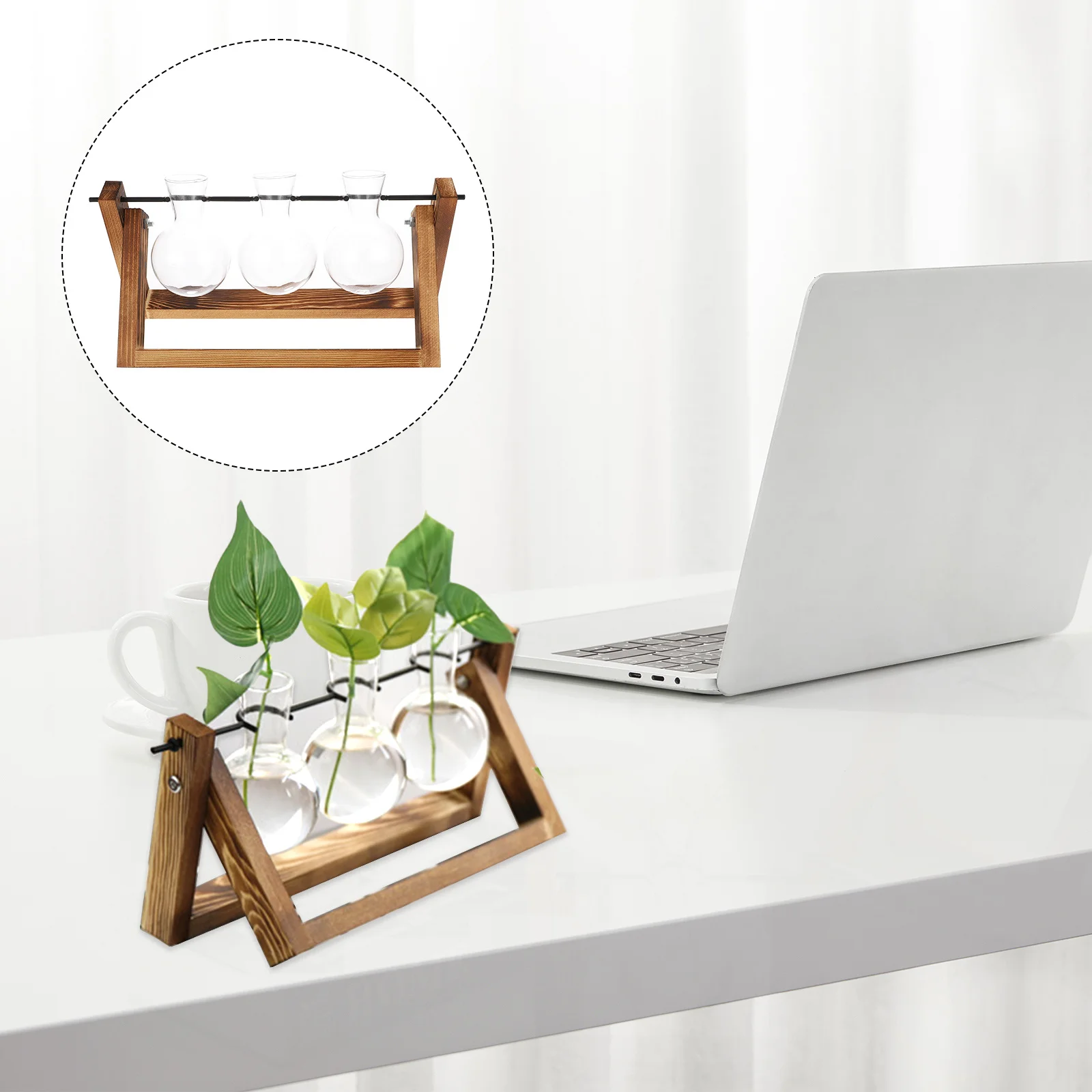 

1 set 1 Set Glass Bulb Vase Planter For Hydroponic Plants Desktop Decoration Transparent Terrarium Propagation Station Air Plant