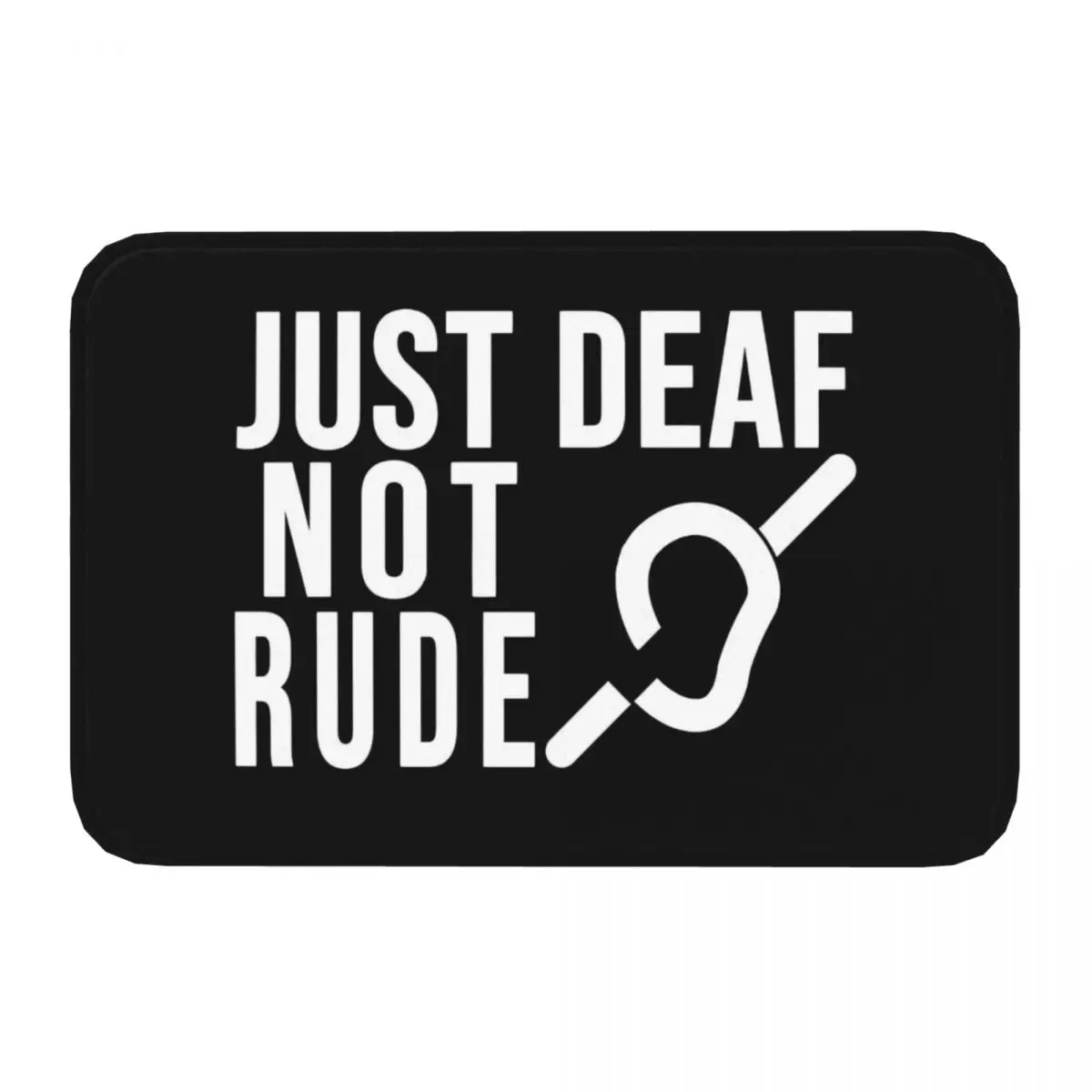 Deaf Awareness Just Deaf Not Rude Yellow Ribbon Asl Language September Support Warrior Gift Non-slip Doormat Carpet  Mat Outdoor