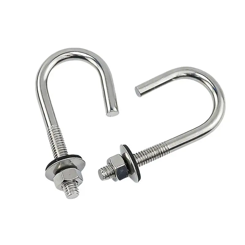 304 Stainless Steel M5 M6 L Hook Bolts With Matching Nuts Washers For Industrial Construction Home Hanging