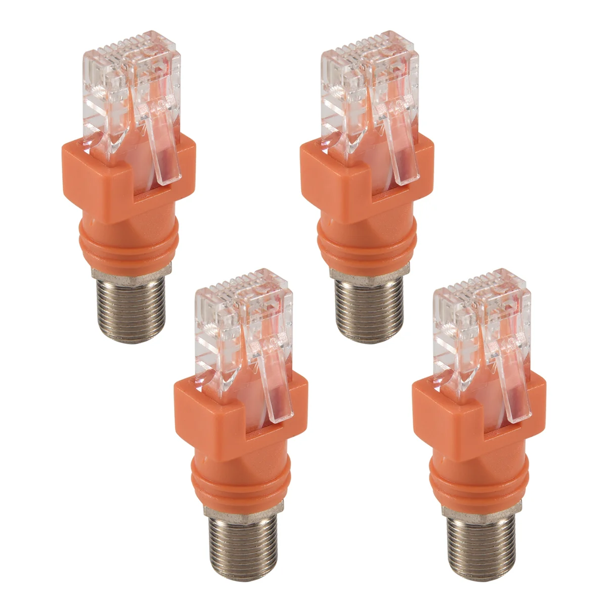 Lot de 4 adaptateurs coaxiaux vers Ethernet, convertisseur RF F femelle vers RJ45 mâle pour testeur de ligne