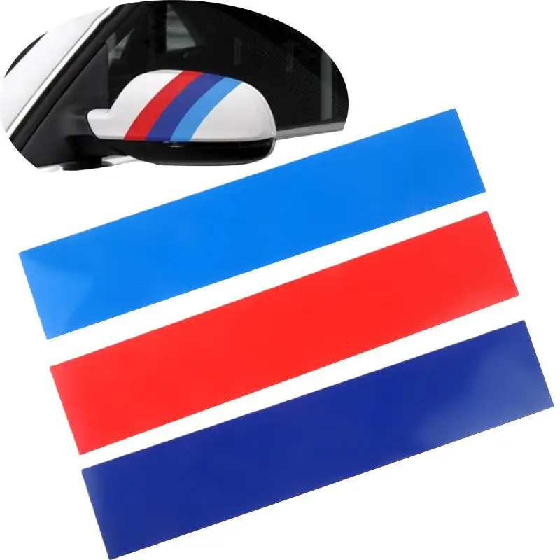 Hot Sale 1/3/5 Sets Personalized Car Decoration PVC M Stripe Color Grill Sticker For 1 3 5 X1 X3 X5 Series Auto Accessories Trim