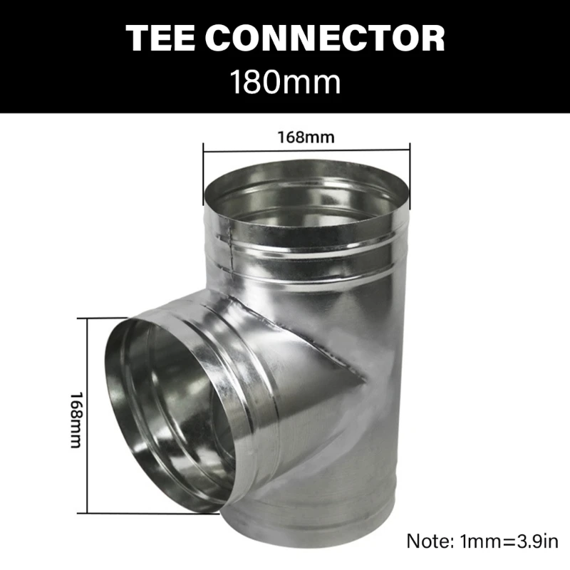 Konektor Pemisah Saluran 3 Cara Adaptor Pipa Knalpot Selang Saluran Ventilasi Udara untuk Aksesori Sistem Ventilasi Kipas 918D