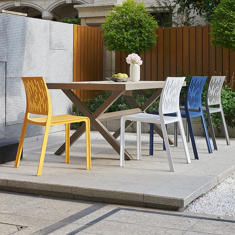 

Simple plastic chairs, household backrest stools, commercial stackable dining tables and chairs