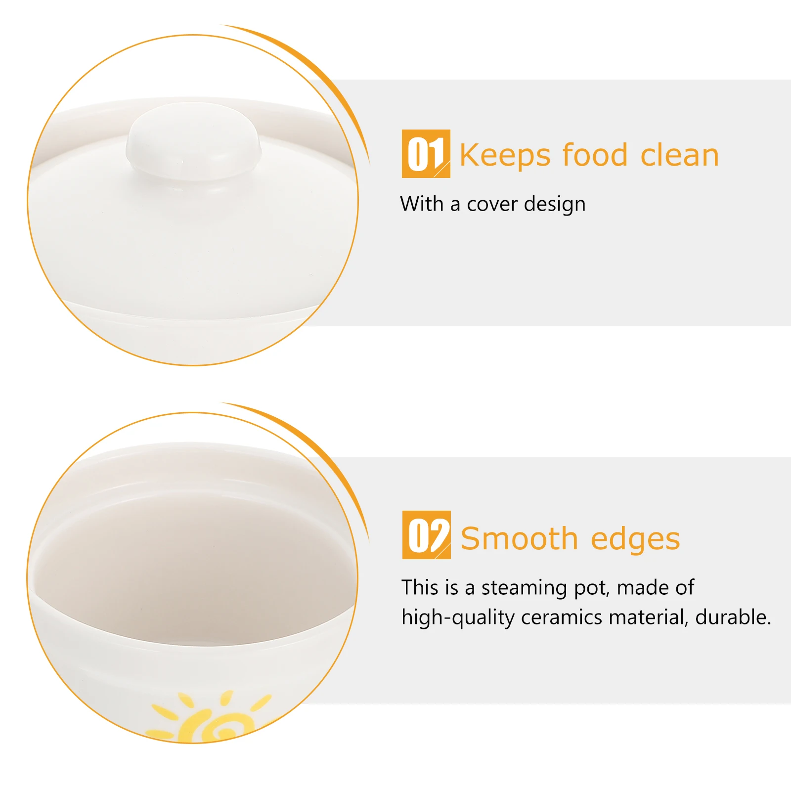 

Creative Ceramic Stew Pot with Colorful Print Design Exquisite Soup Cup for Steaming Eggs Bird's Nest Dessert Storage Household