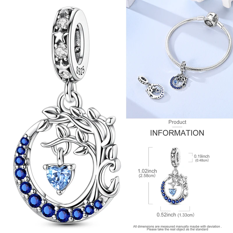 925 Sterling Silber Lebensbaum Anhänger Familie Unendlichkeit Herz CZ Zirkon Perle Passend für Original Armband DIY Schmuck Geschenk für Frauen – Detail 20