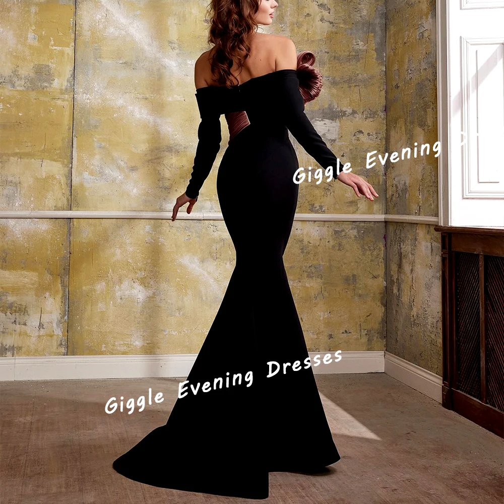 Giggle Crepe Bow Close Fitting Strapless Prom Gown Saudi Arab Draped Elegance Floor-Length Evening Party Dresses for Women 2024