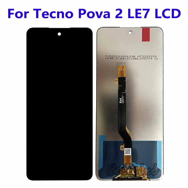 For Tecno Pova 2 LE7 LE7n LCD Display Touch Screen Digitizer Assembly Replacement Accessory