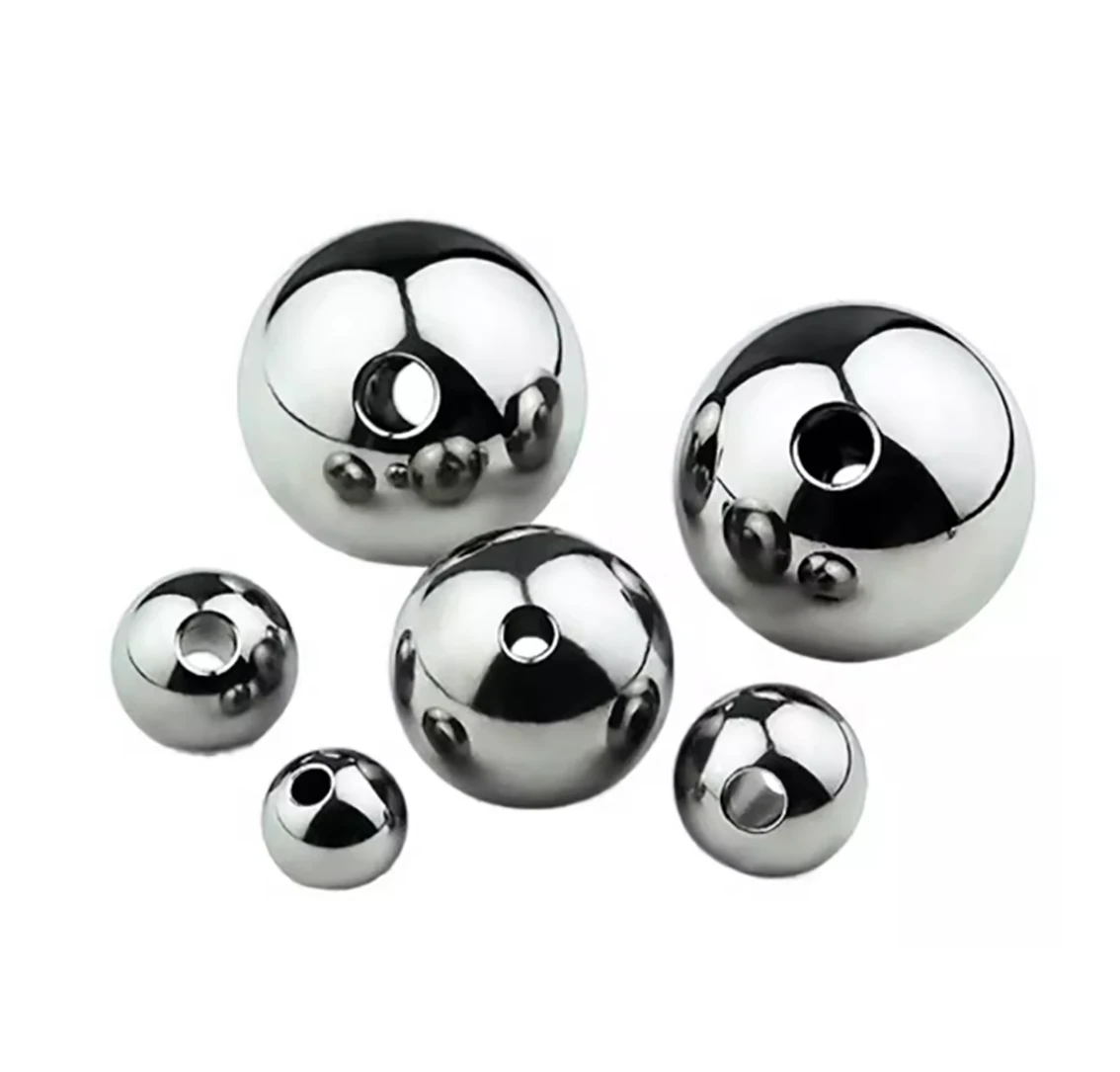 

1-10Pcs Piercing Stainless Steel Balls OD 2mm-60mm Through Hole Unthreaded Steel Bead DIY Jewelry Beading Round Ball Accessories