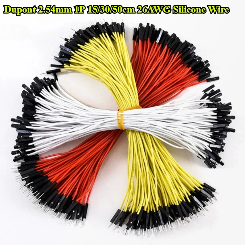 50Pcs/lot Breadboard Dupont 2.54mm Cable For Arduino Line 2.54mm Male Female Dupont Jumper Wire 15/30/50cm 26AWG Silicone Wire