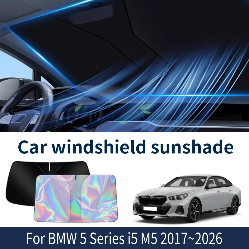 

Front Windshield Sunshade For BMW 5 Series i5 M5 2017~2026 2025 2024 Car Sun Visor Heat Insulation Summer Cooling Accessories