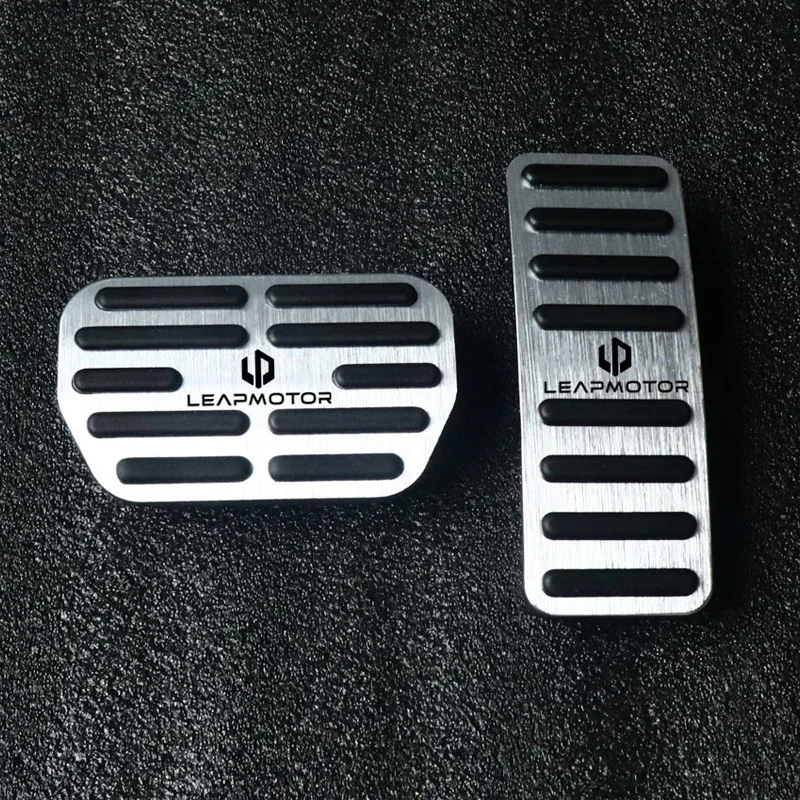 Car Pedals Cover Aluminum Automatic Brake Gas Accelerator Non-Slip Foot Pedal Pad Kit Accessories For Leapmotor T03 ﻿B10 C10