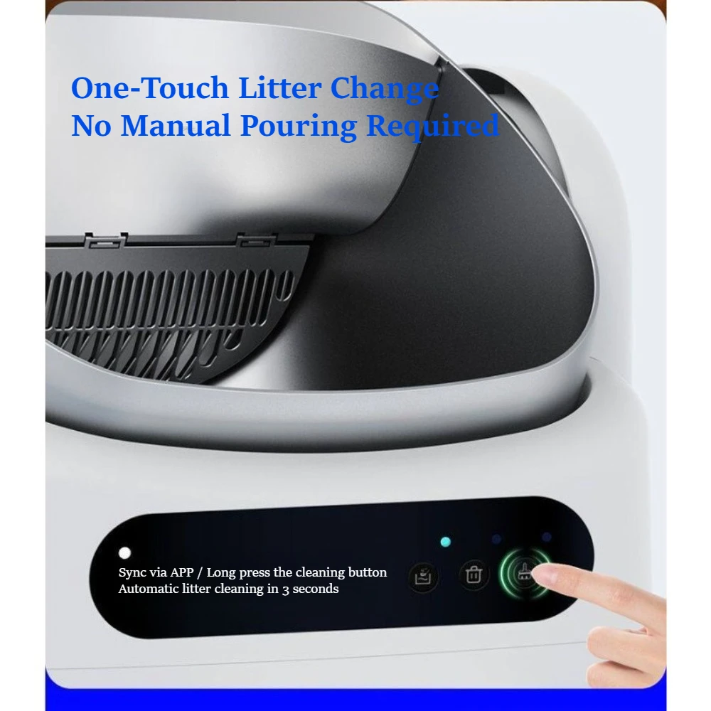 Open Automatic Smart Cat Box, Large Size Cat Toilet with 5 Safety Protection, Odor Control for Cats