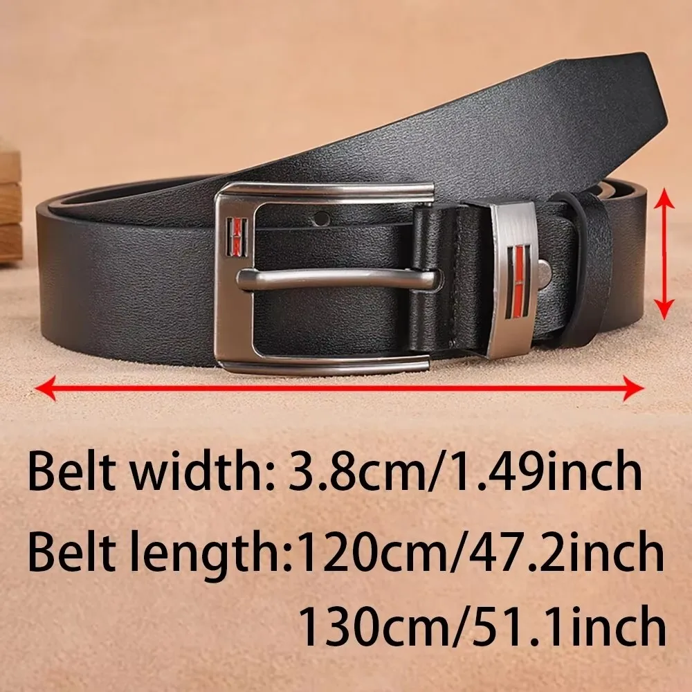 Modischer, lässiger, luxuriöser Herren-Gürtel mit Metall-Dornschließe, hochwertiger PU-Ledergürtel in Übergröße – vielseitig einsetzbar für Jeans, Arbeits- und Freizeitkleidung – Detail 2