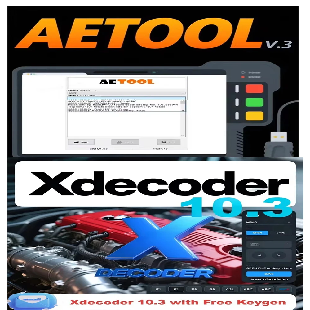 2025 Xdecoder 10.3 con Keygen DTC removedor de grietas DTC apagado eliminar Software REMOVER V1.3 AETOOL Immo Eeprom Of Softwar