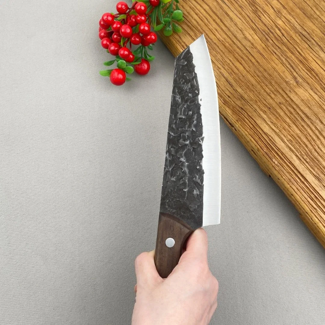 Stainless Steel Knife, Chef Knife, Carving Knife With Knife Sheath, Sharp Blade, Practical Kitchen Knife, Wooden Handle