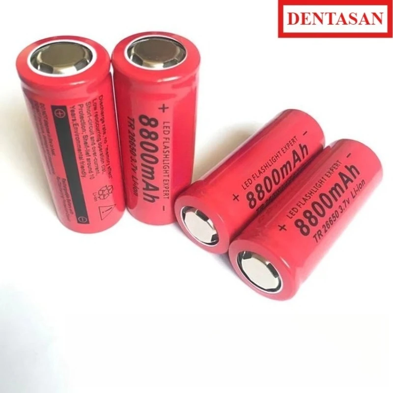 

3.7V 8800mAh 26650 Flat Head Rechargeable Lithium Battery with Large Capacity Suitable for Flashlight Batteries