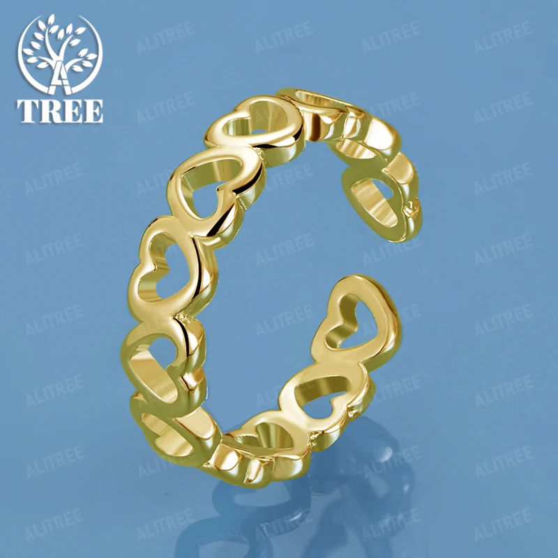 

18k Gold Ring Lovers Heart Ring For Women Fashion Party Engagement Beautiful Charm Jewelry Gift Accessories For Girlfriend