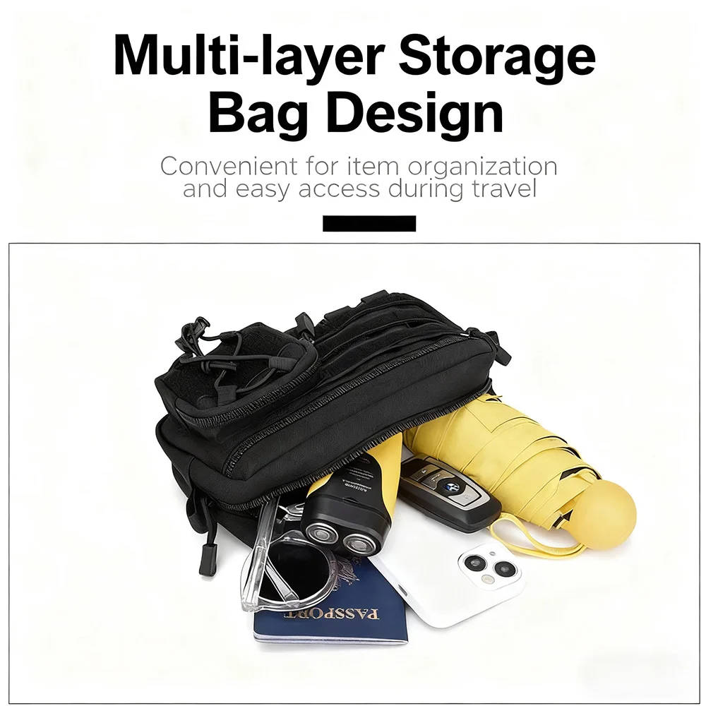 

Tactical Horizontal Admin Pouch With Front Drawstring Pocket Emt Pouch Edc Utility Bag Attached Package Outdoor Commuting Bag