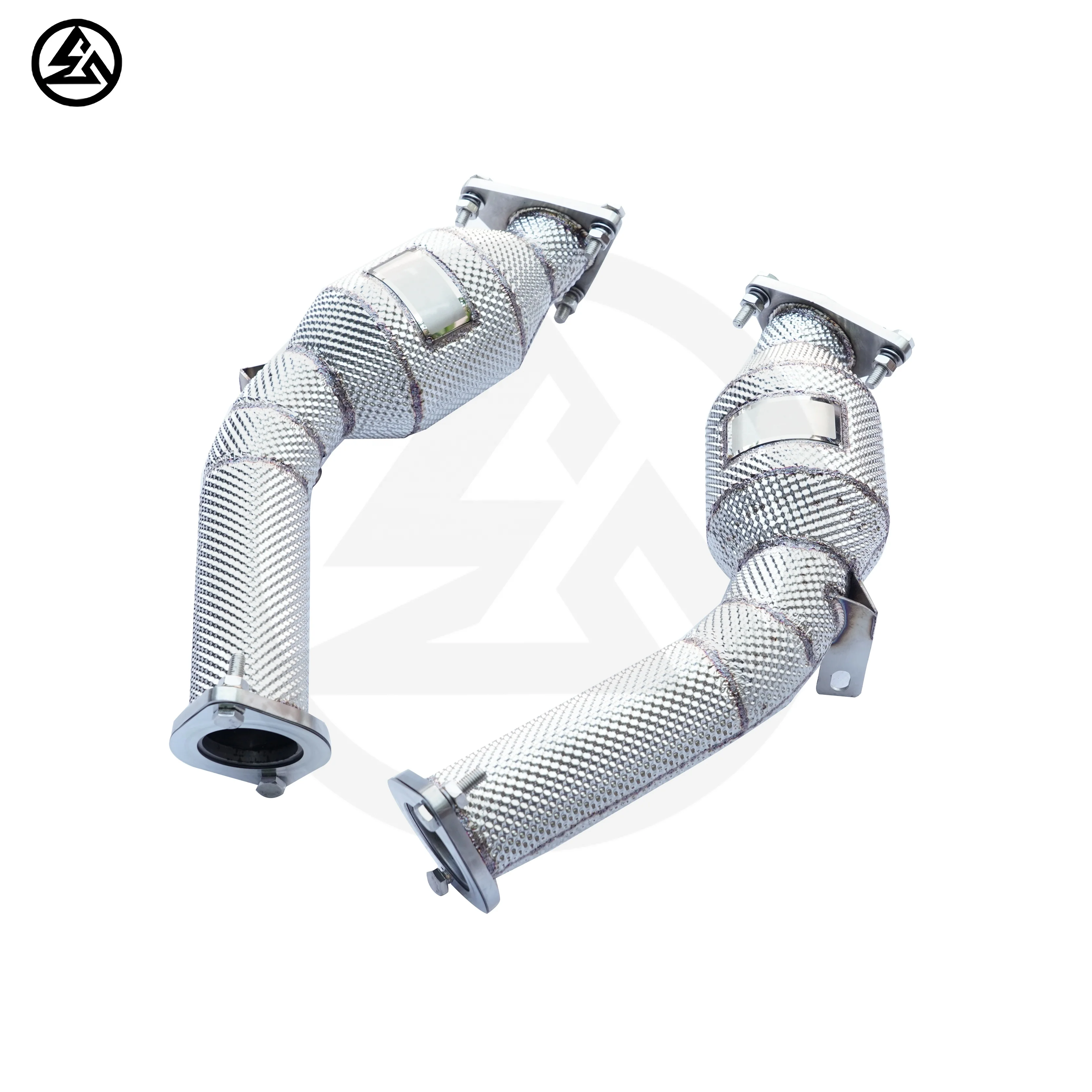 CSZ High Flow Downpipes With Heat Shield For Nissan 350Z/370Z/Fuga Catted Downpipe Exhaust Car Accessories