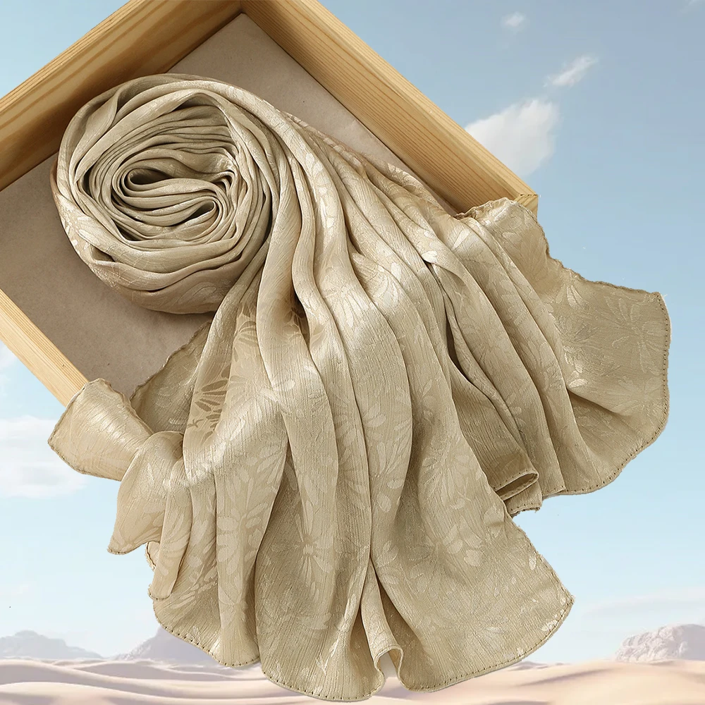 Premium Shimmer Satin Crepe Crinkle Shawl Muslim Women Scarf Hijab Scarves Bandanas Headband Bufanda Foulard Turbante Mujer New