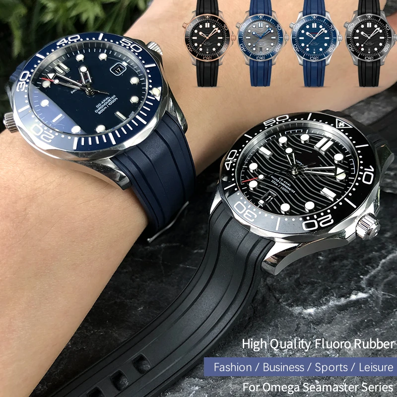 

Ремешок силиконовый для часов Omega New Seamaster, 20 мм, 21 мм, 19 мм, 22 мм, мягкий ремешок черного и синего цвета, 300