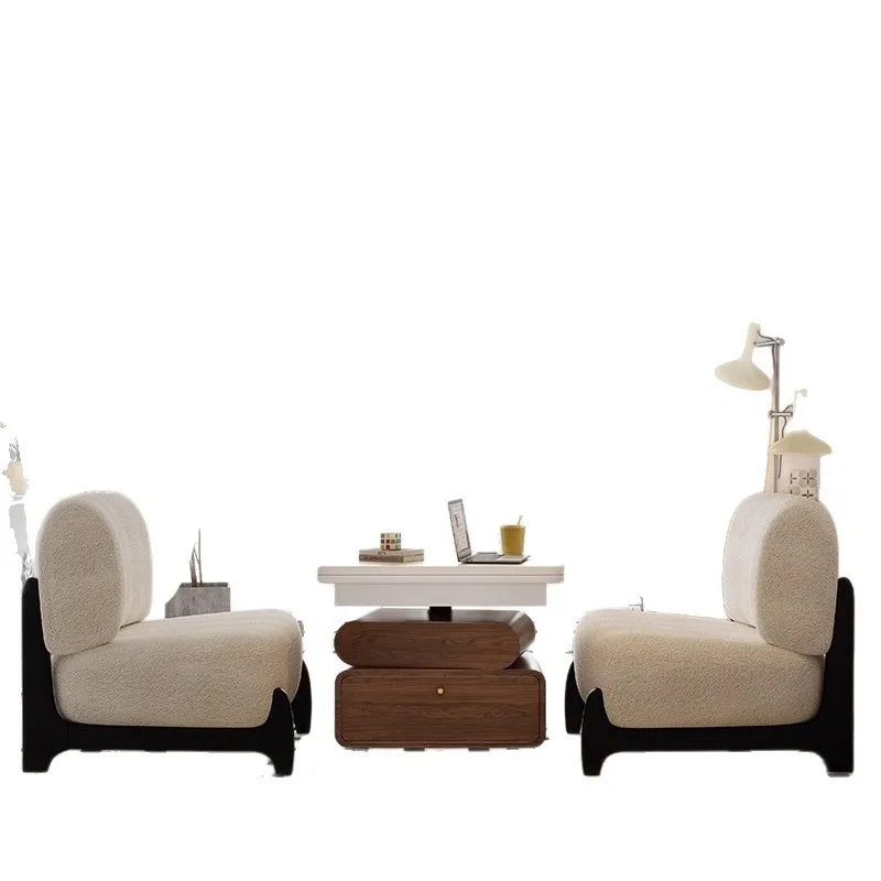 Lifting and folding movable coffee table French retro multi-functional integrated dual-purpose dining table