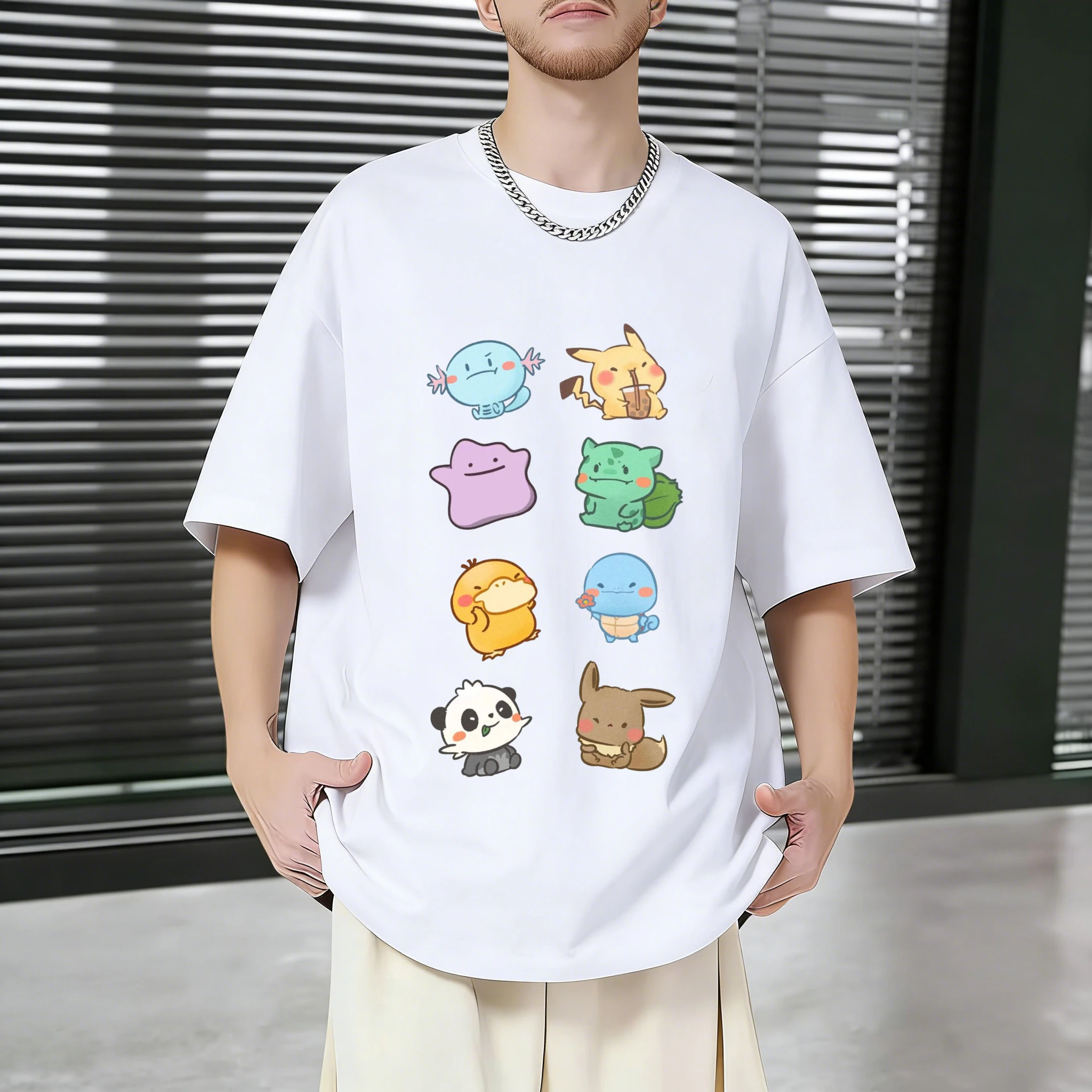 

Men's T Shirt Men's Sport T Shirt Men's Short Sleeve T Shirt Popular Anime Pokemon Cute Characters Collection IP Artistic Design