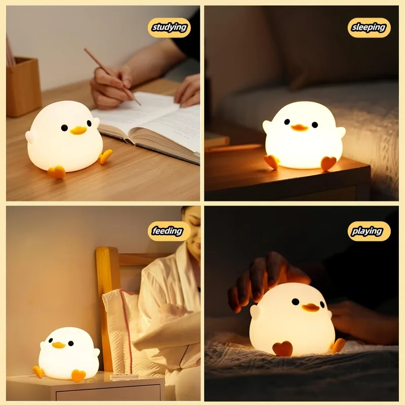 Duoduo Duck Night Light Cute Duck Light Touch Control Rechargeable Night Light Suitable for Bedroom and Living Room Use