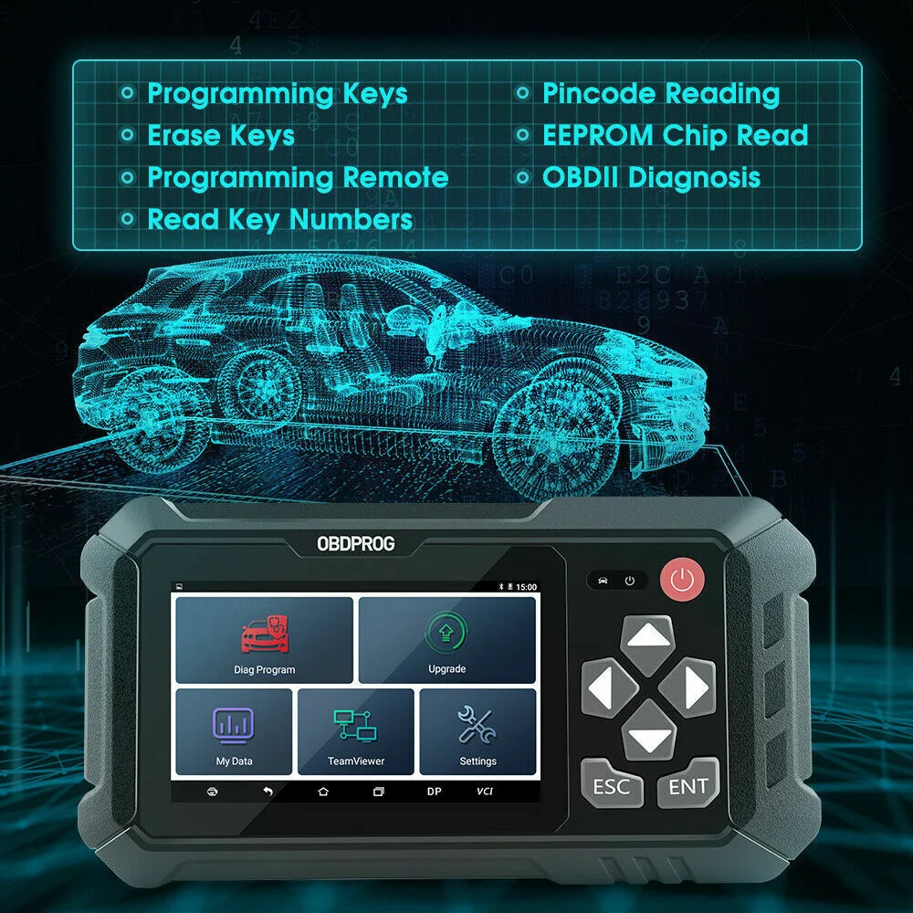 Programador de llave de coche OBDPROG 501, herramienta de diagnóstico, inmovilizador, lector de código Pin, llaves inteligentes automotrices,