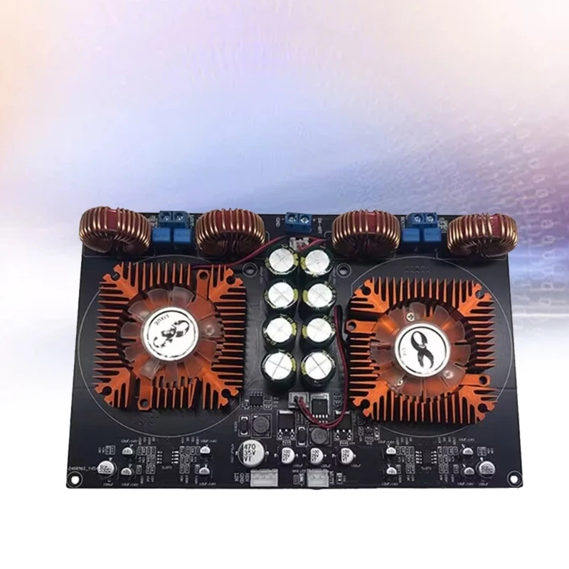 Digital Class-D Amplifier Board 600W+600W TPA3255 2.0 Channel Fan Cooled for Audiophiles Home Theater High End Sound