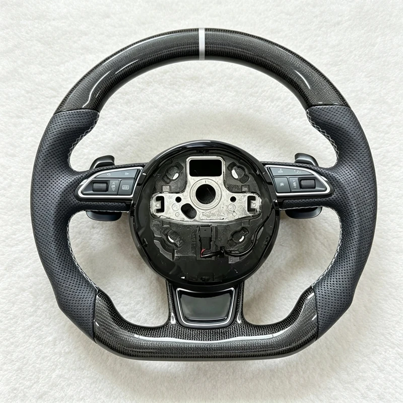 Sports Steering Wheel Carbon Fiber For Audi A3 8P 8V 8Y A4 C6 A5 A6 A7 A8 TT TTRS RS3 RS4 RS5 RS6 RS7 S3 S4 S5 S6 S7 Q3 Q5 Q6 Q7