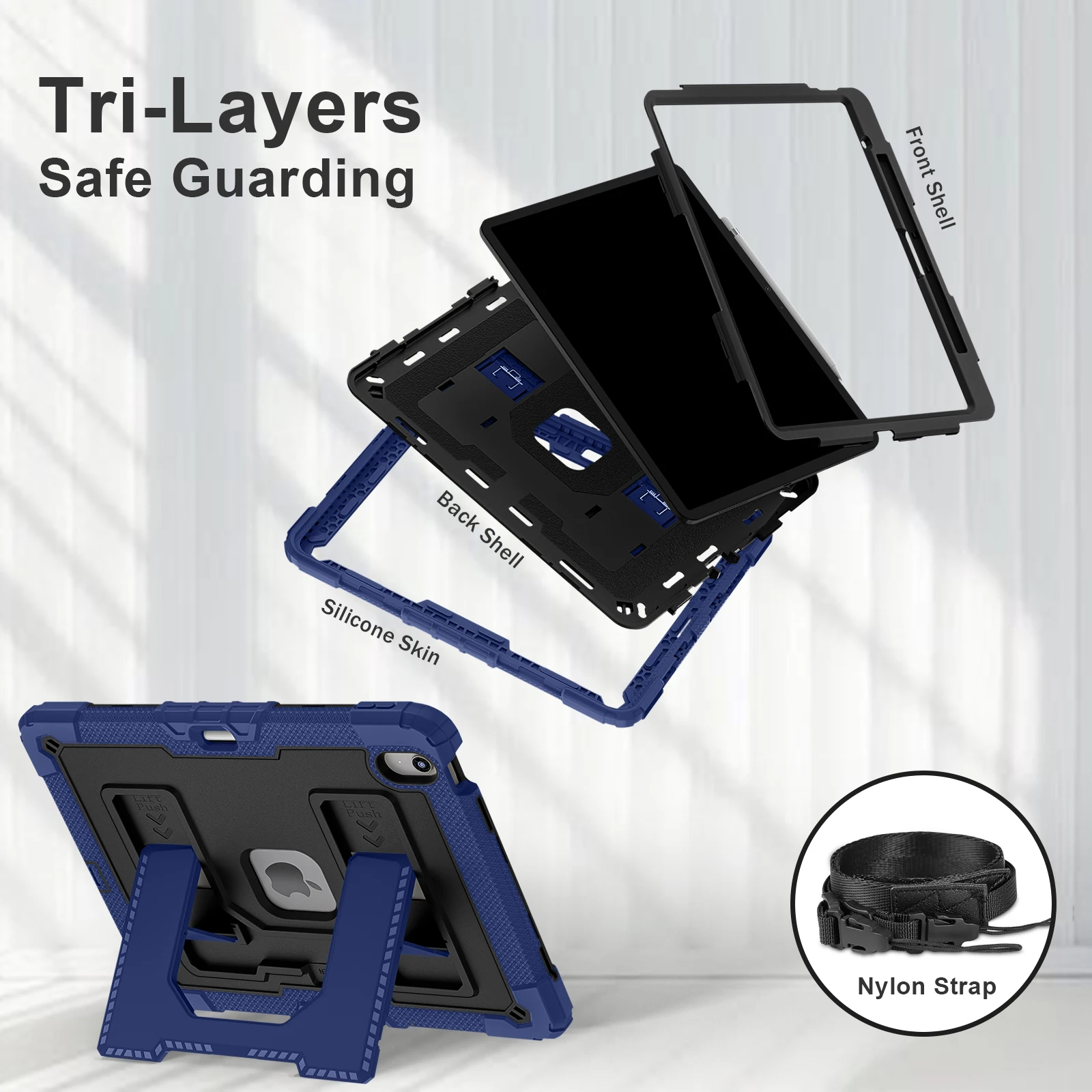 

Tablet case For Apple iPad Air 13 13" M4 M3 M2 2026 2025 2024 anti-fall cover with pen slot stand holder With Shoulder Straps