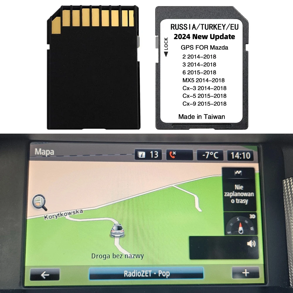 Carte SD de navigation GPS 16 Go pour Mazda 2 3 6 CX3 CX5 CX9 MX5, mise à niveau 2024 avec logiciel de cartes complet de l'UE
