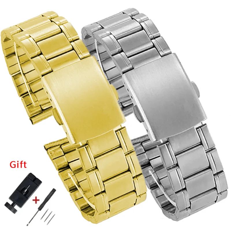 حزام بديل من الستانلس ستيل ، سوار ساعة معدني قابل للطي ، 3 حبات ، 12 إبزيم ، 14 مشبك ، 16 من من من المعدن ، 18 من من من من المعدن ، 20 من ، 22 من ، 24 من الأحزمة