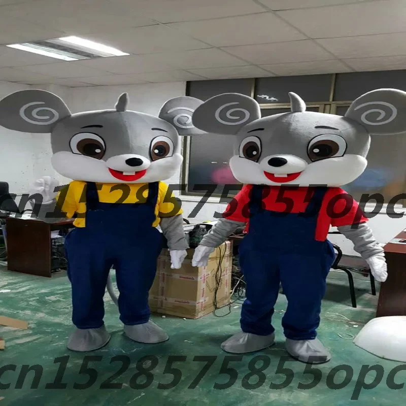 Grey Mouse Mascot Costume Halloween Mice Costume Cosplay Adult Cartoon Character Outfit Fancy Dress Suit Plan Birthday Mask Part