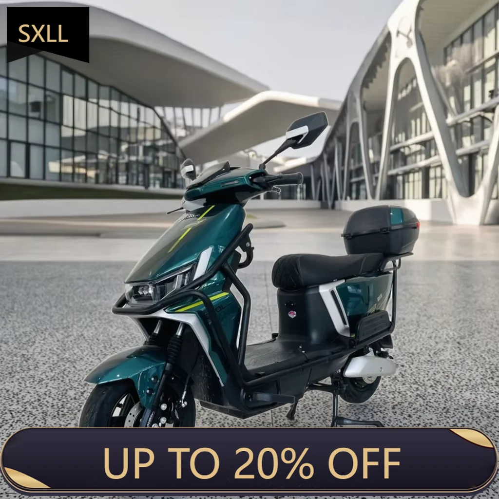 

SXLL 1200W High-Speed Adult Electric Moped 72V Steel Frame E Motorbike Disc Brake 2 Seat 1000W 60V Streetbikes Mobility Bike 120