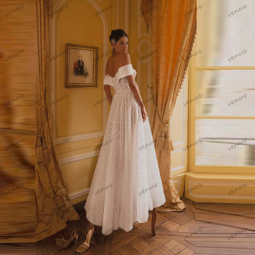 Vestidos De Novia encantadores, Vestidos De Novia De encaje De línea, batas con hombros descubiertos, Vestidos bonitos sexis con abertura larga, Vestidos De Novia personalizados 2026