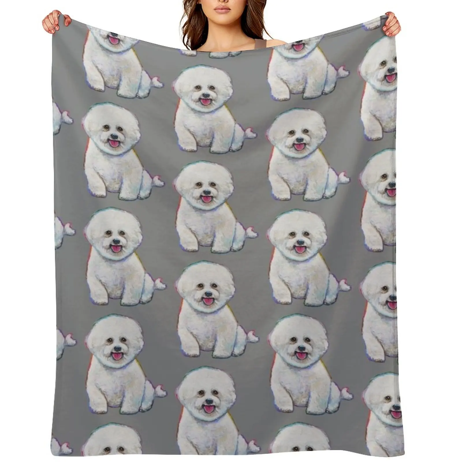 

Cute and Floofy Bichon Frise by Robert Phelps Throw Blanket Blankets For Bed For Sofa Thin Vintage Polar Blankets