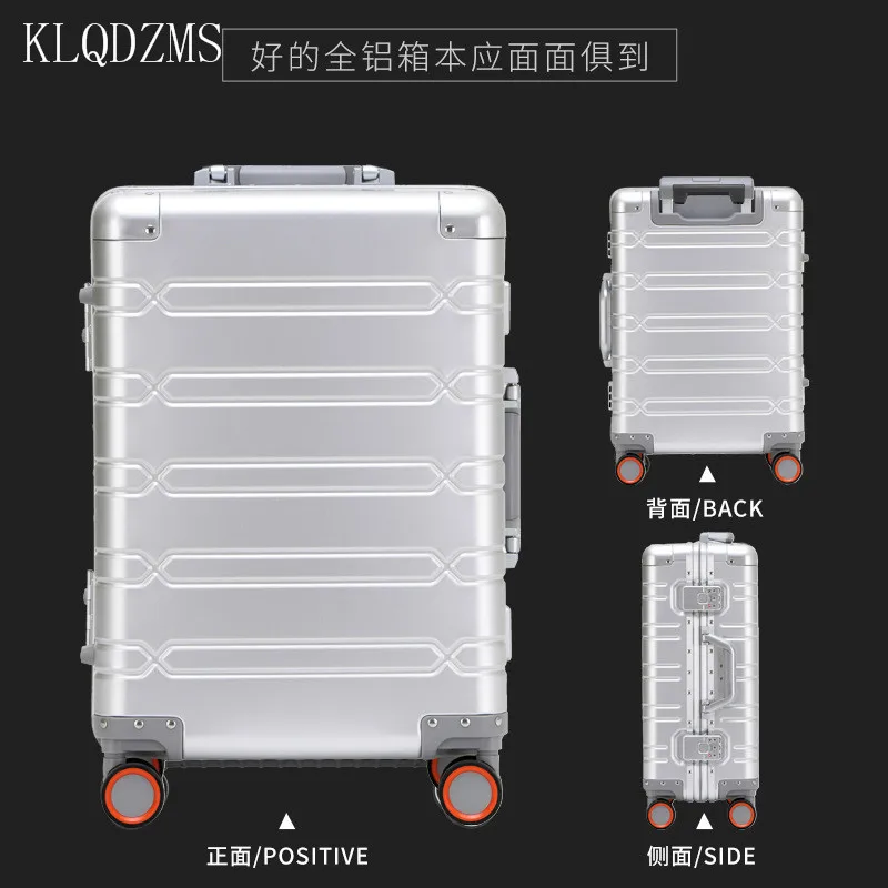 KLQDZMS 20 "24" 29 Inch Nieuwe Bagage Alle Aluminium Magnesiumlegering Trolley Case Zakenreizen Boarding Box Opslag Koffer